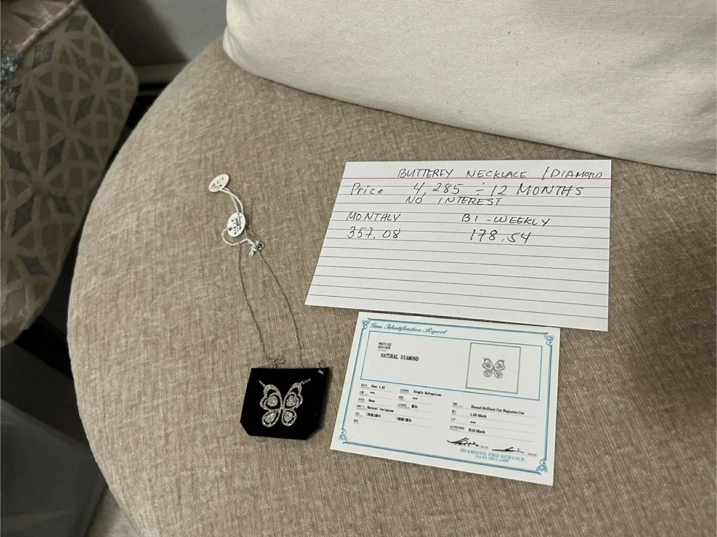 Diamond Butterfly Necklace