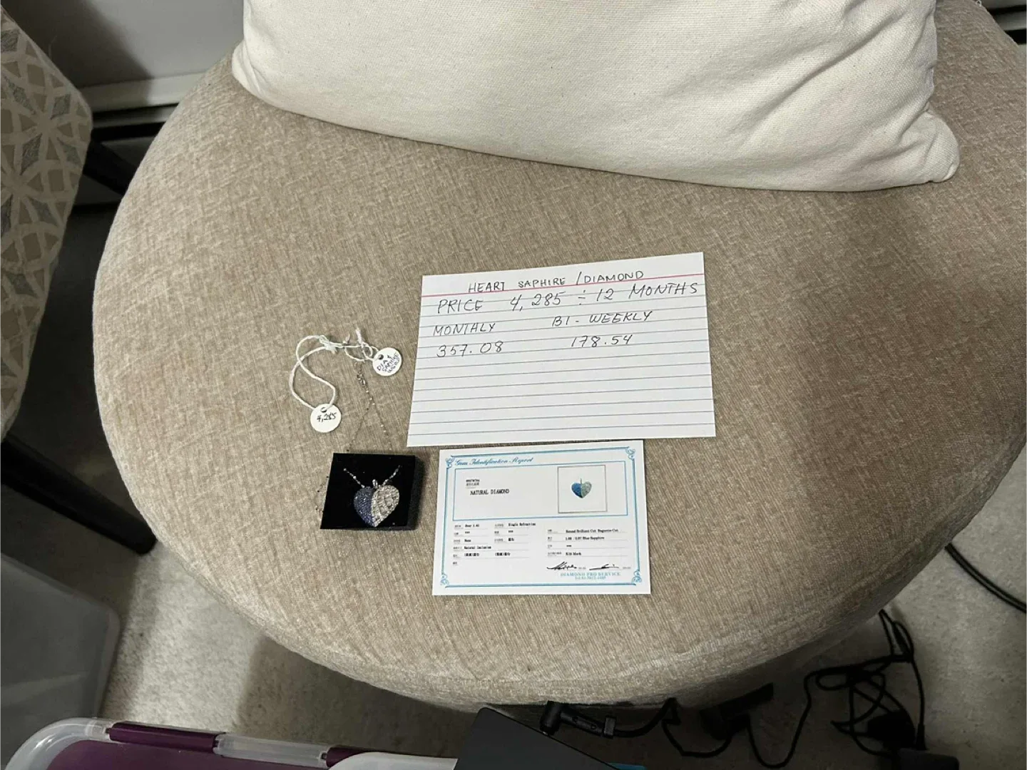 Heart Sapphire/Diamond Necklace