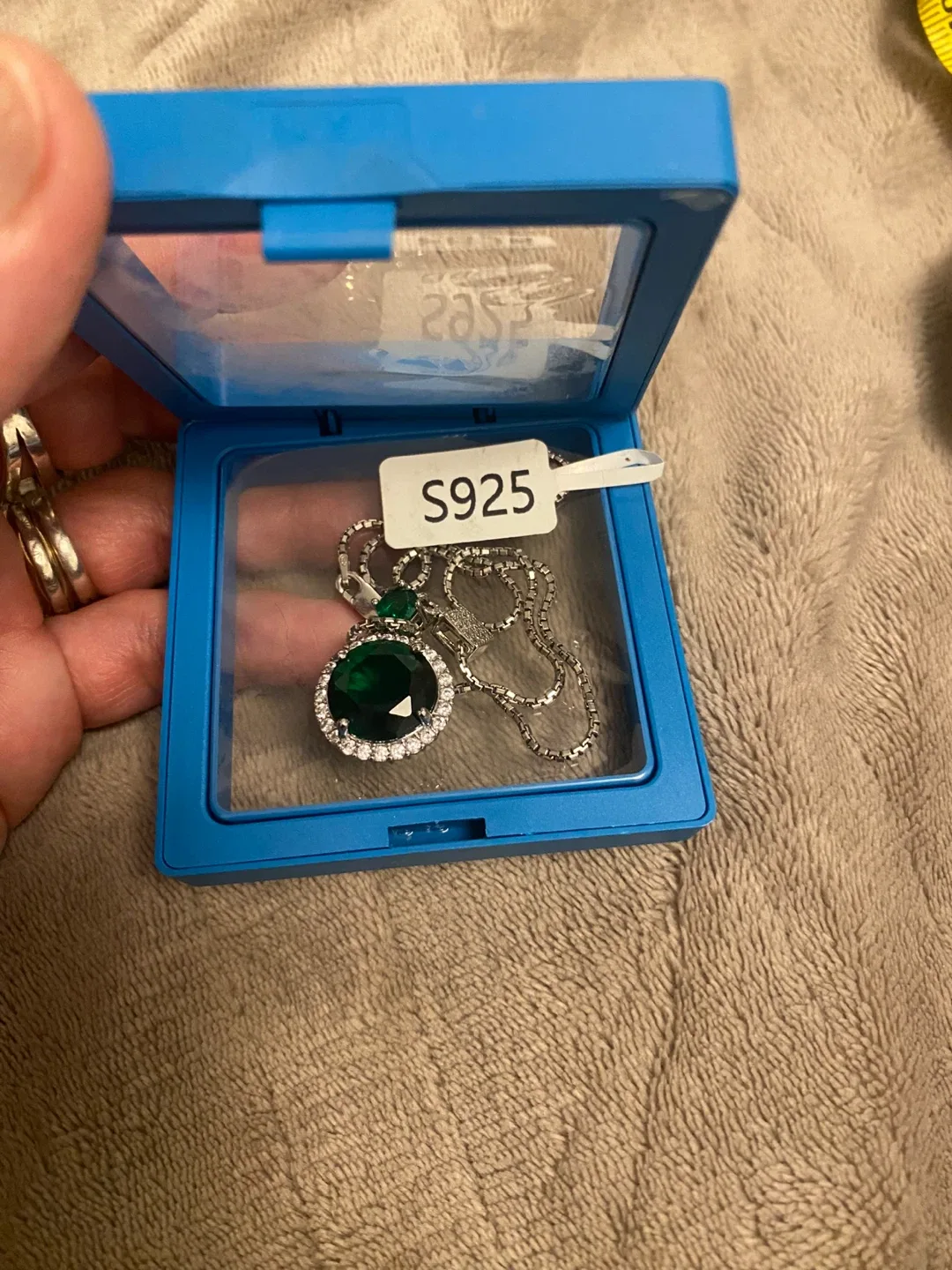 Emerald & Silver S925 Necklace image indicator(2)