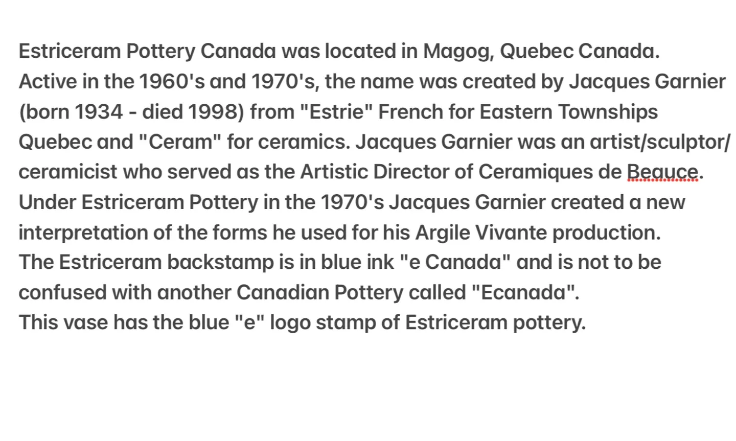 Vintage Estriceram Canada Redware Vase image indicator(5)