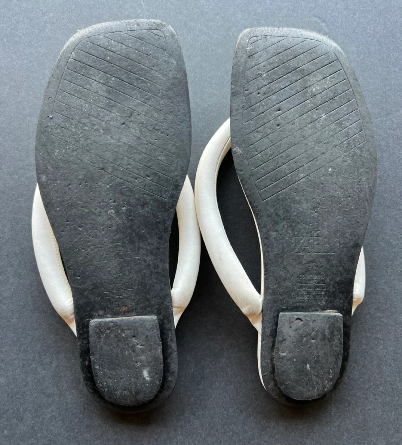Zara White Heeled Thong Sandals - Size 38 - photo 3