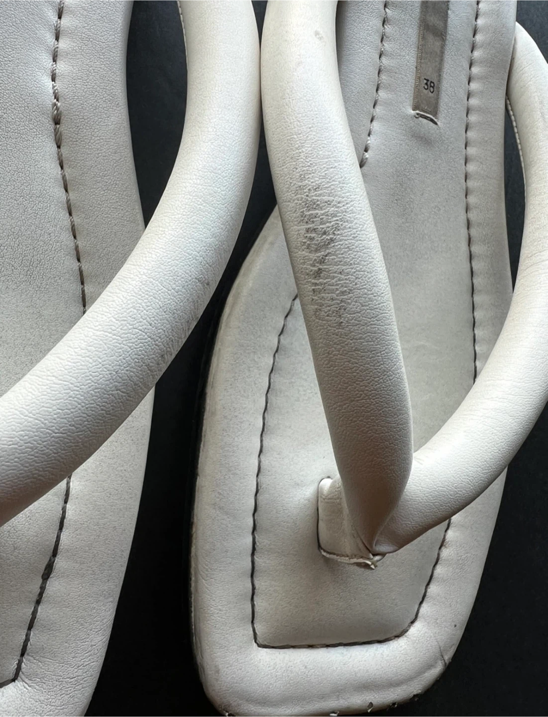 Zara White Heeled Thong Sandals - Size 38 - photo 2