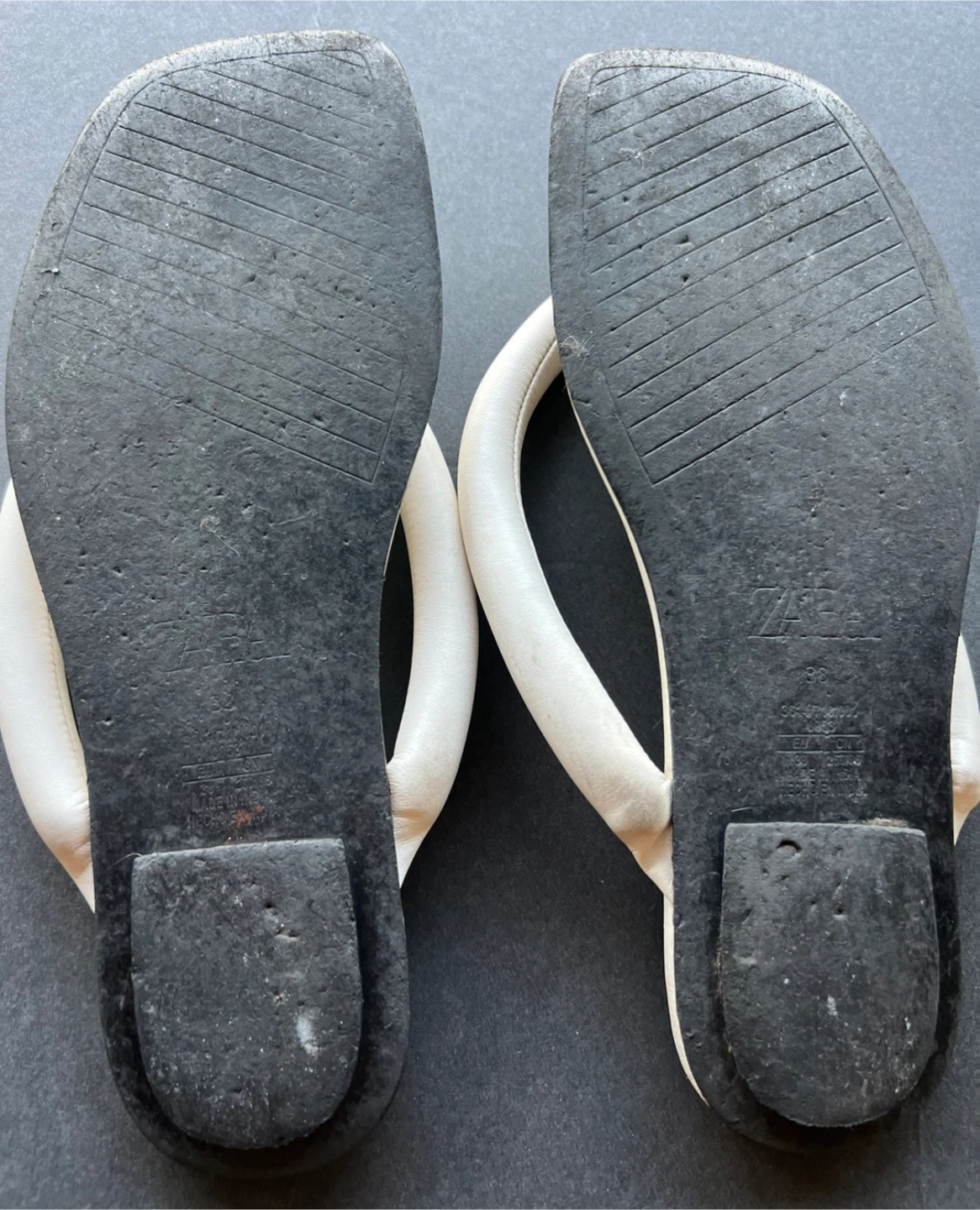 Zara White Heeled Thong Sandals - Size 38 - photo 5