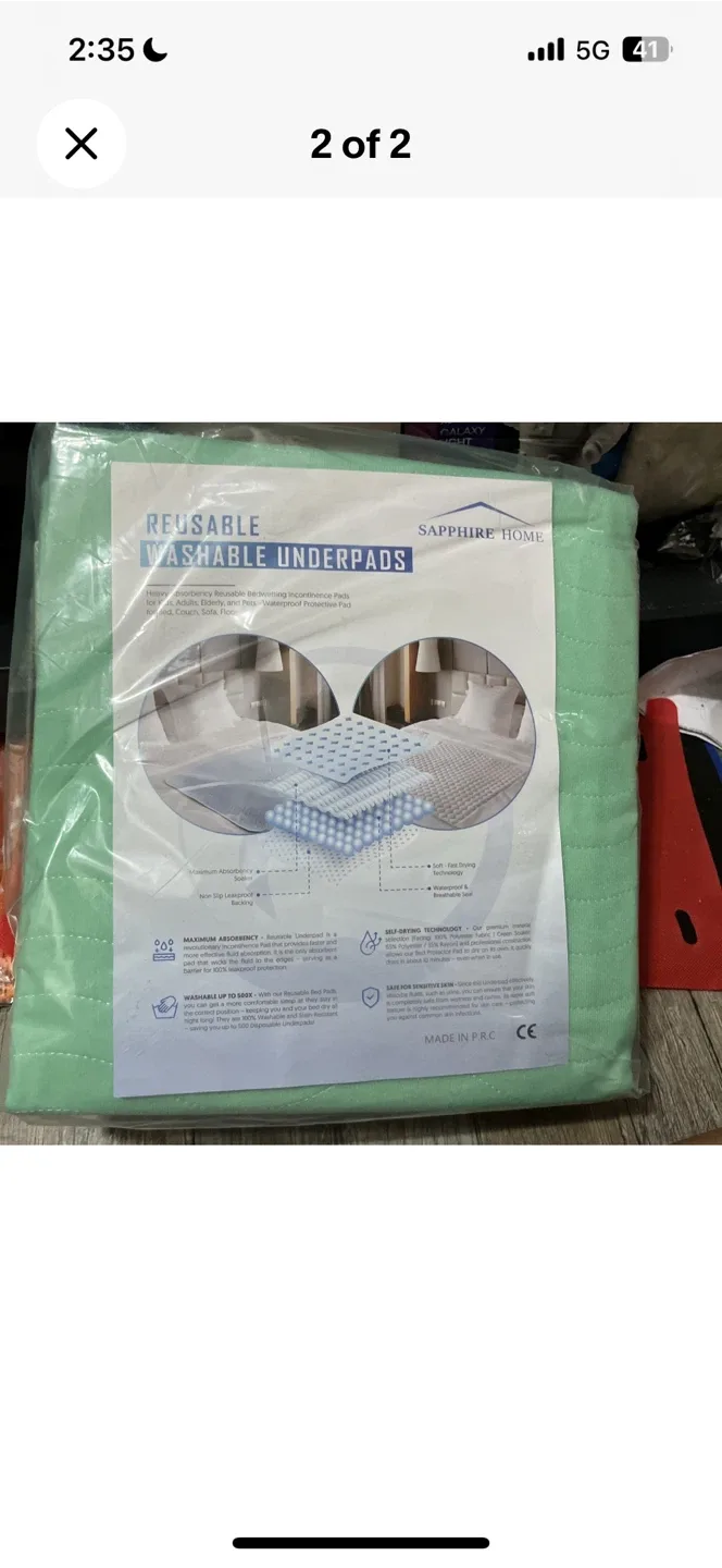 Sapphire Home Reusable Underpads 4-Pack (34"x36") thumbnail