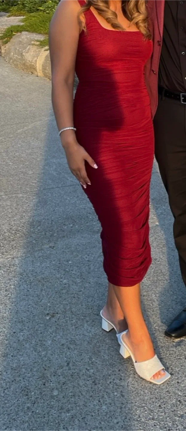 Privy Burgundy Dress - Size M thumbnail