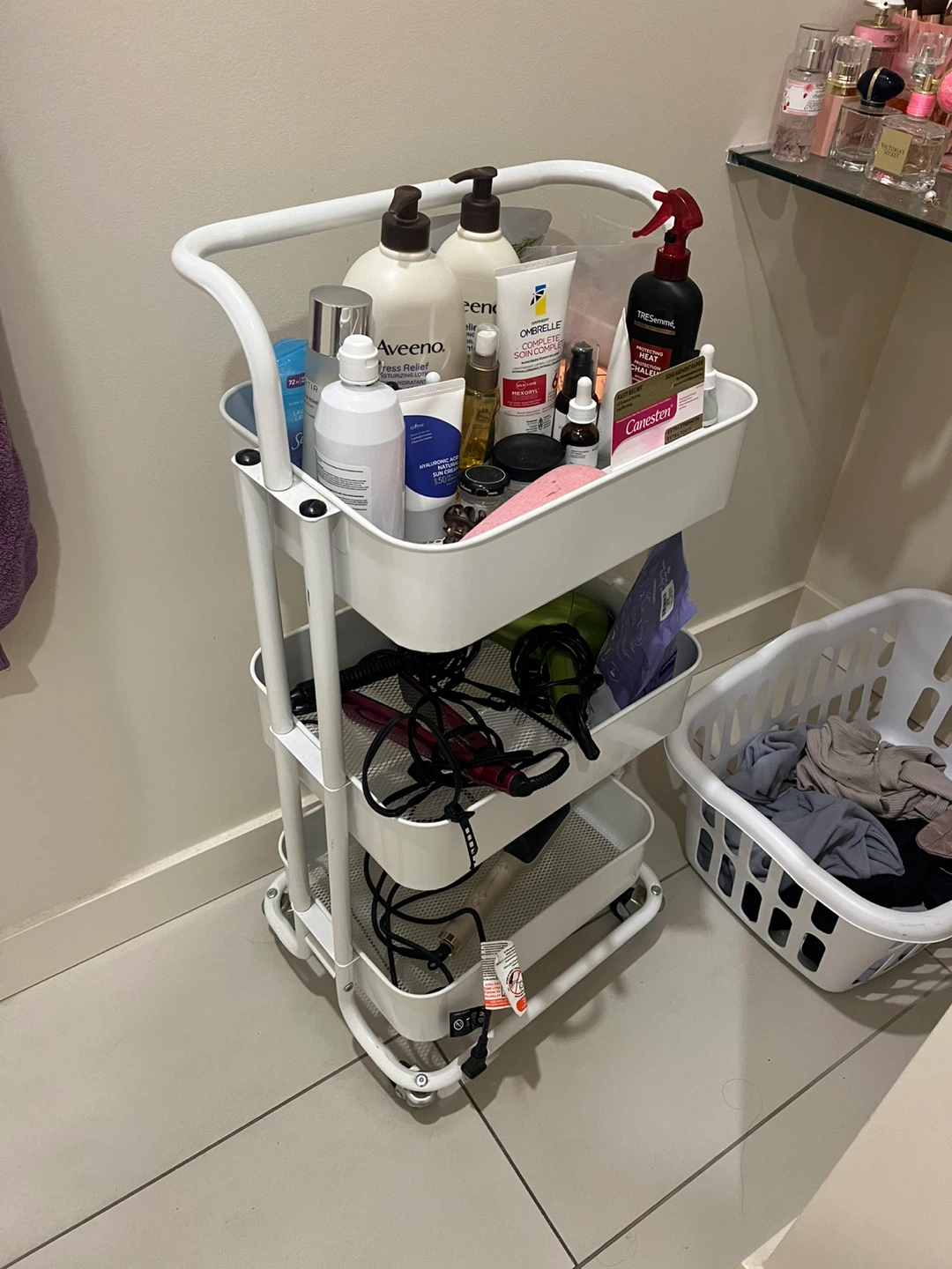 White Rolling Cart