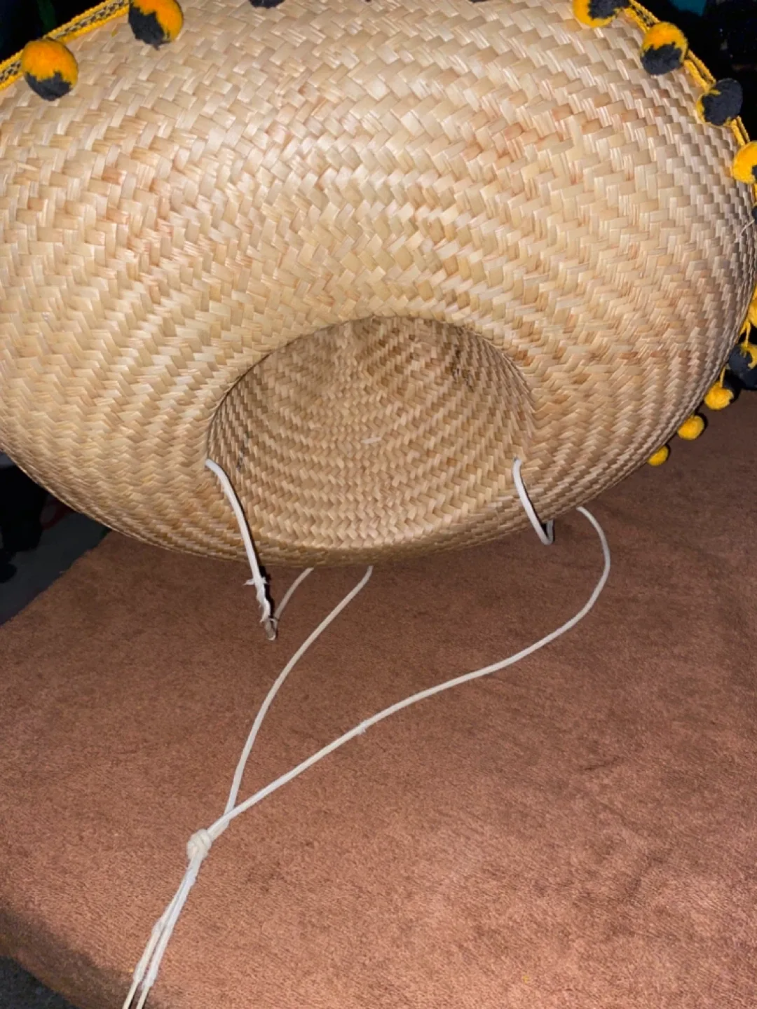 AUTHENTIC FULL STRAW MEXICAN SOMBRERO LARGE image indicator(3)