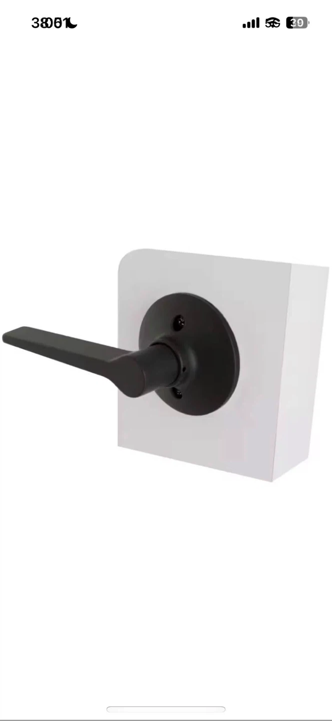 5 Matte Black Door Lever Handle Set