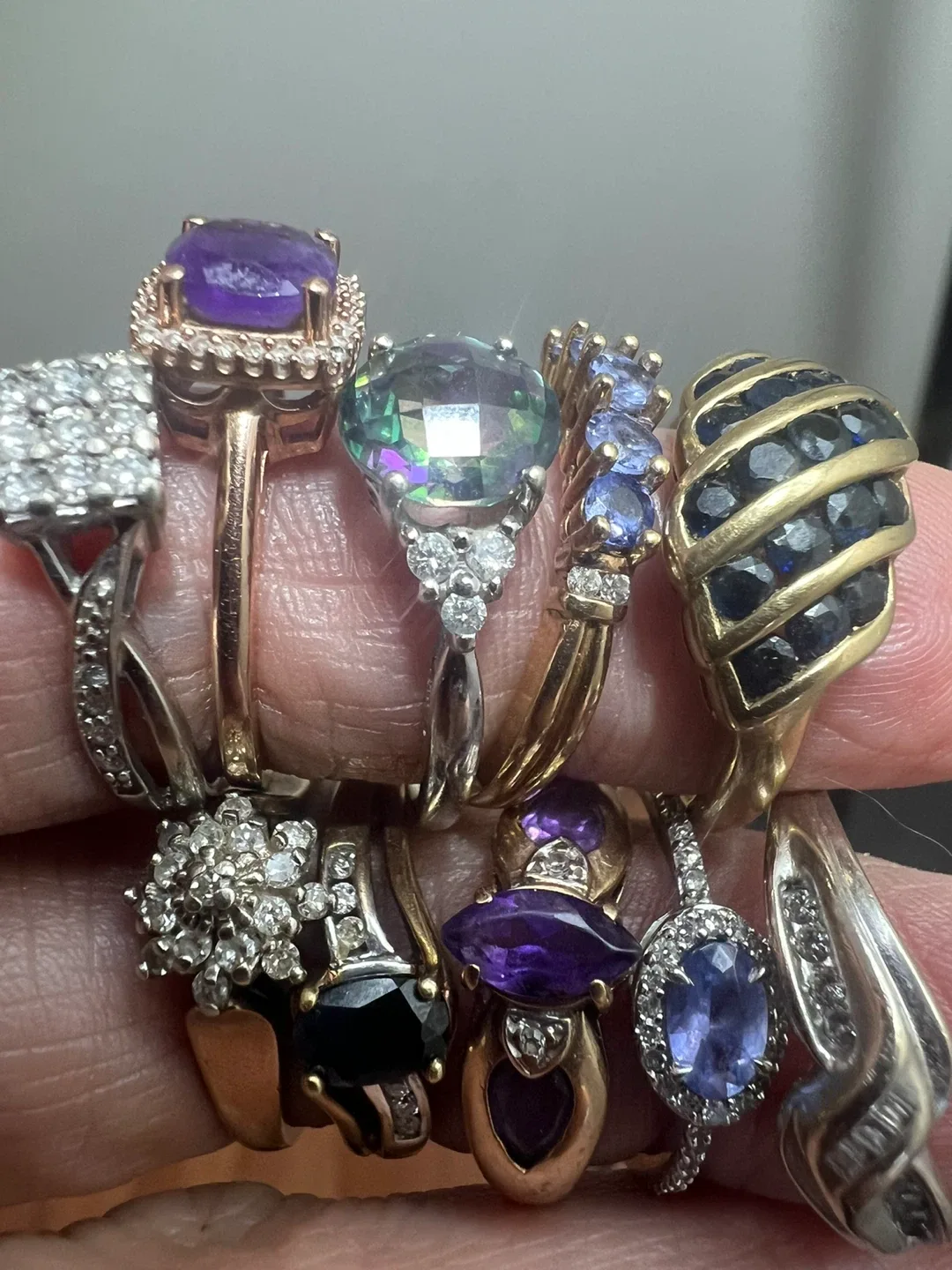 10k Gold Gemstone Rings -250 dollars each