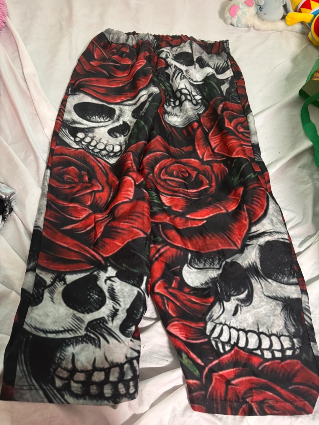 Skull & Roses Print Pants
