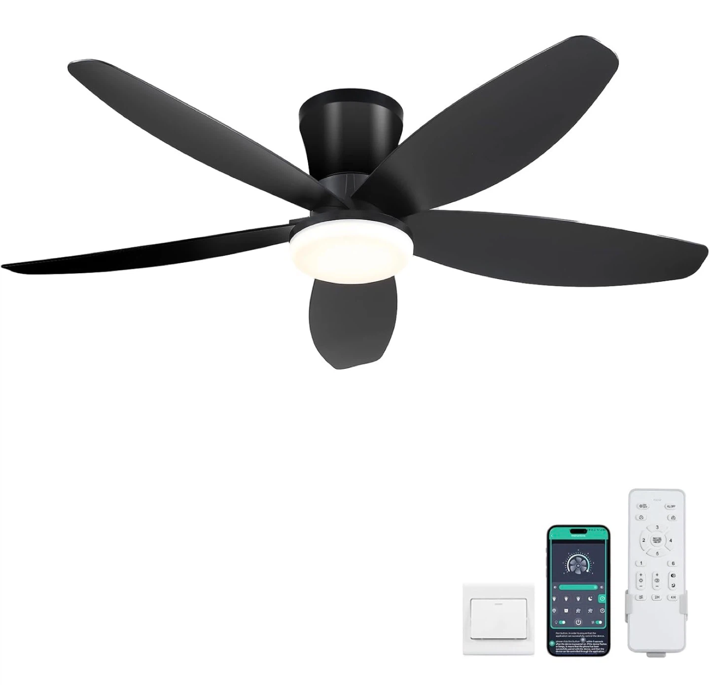 Surtime 42" Ceiling Fan Light & Remote/App Control ndoor/Outdoor