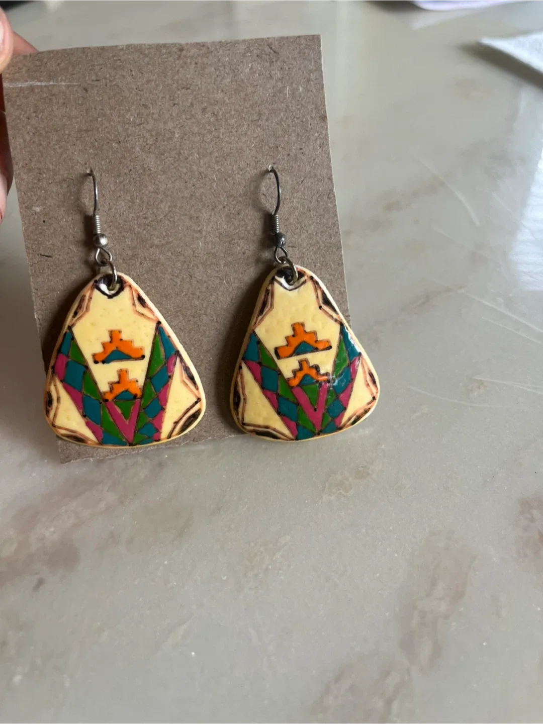 Indigenous Handmade earrings on antler! image indicator(3)