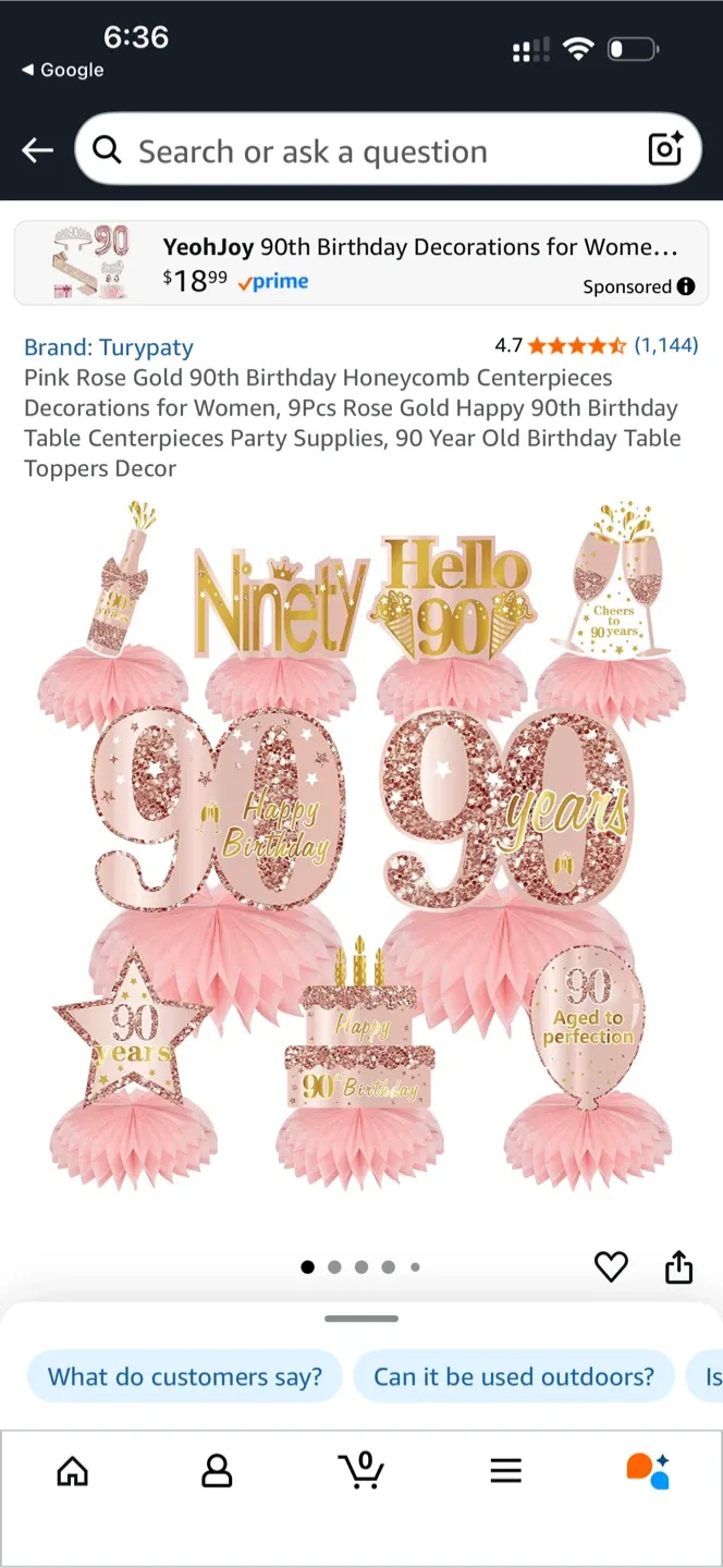 Turypaty 90th Birthday Decorations - New in Package! image indicator(2)