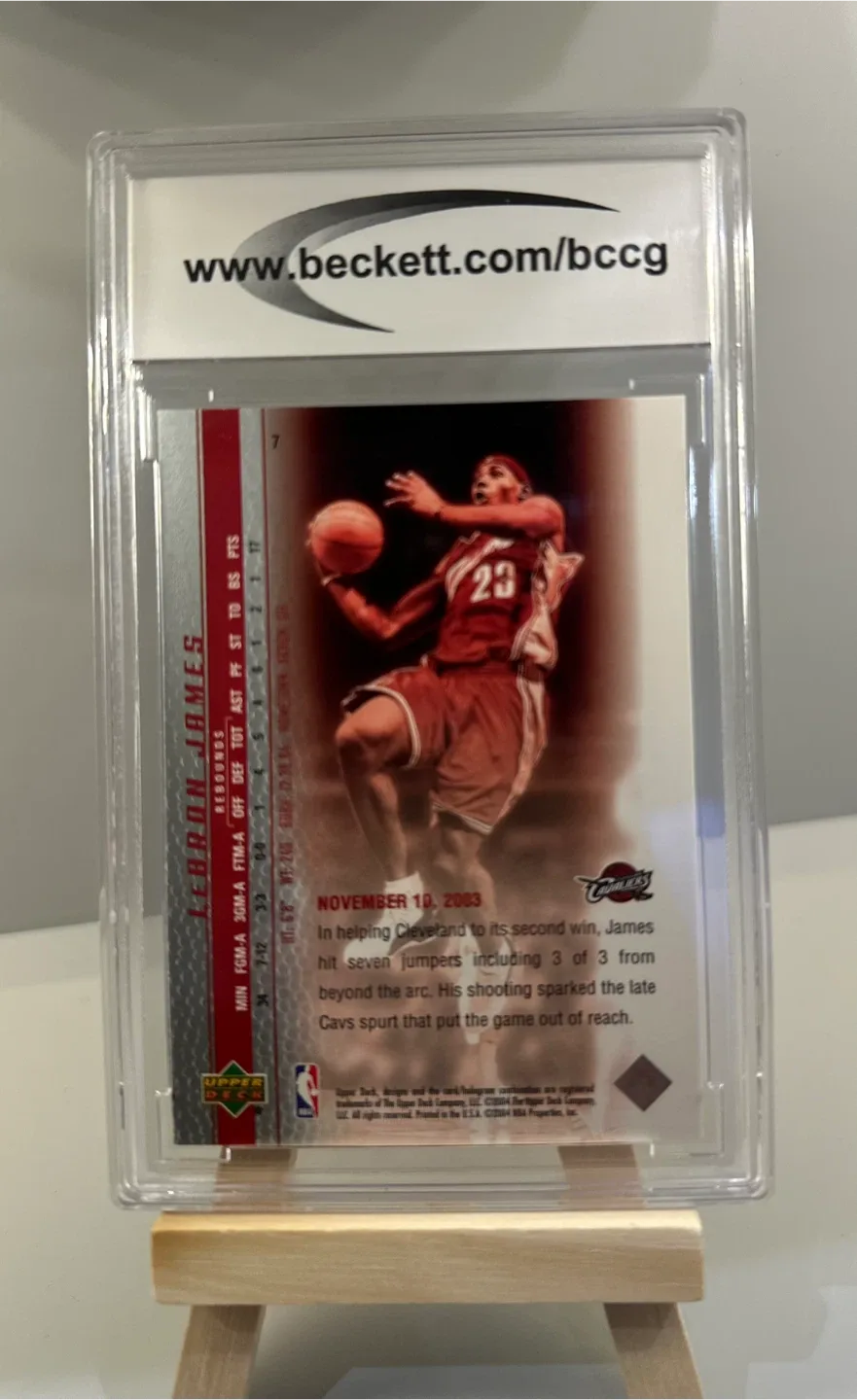 LeBron James 2003-04 Upper Deck Rookie Card BCCG 9 image indicator(2)