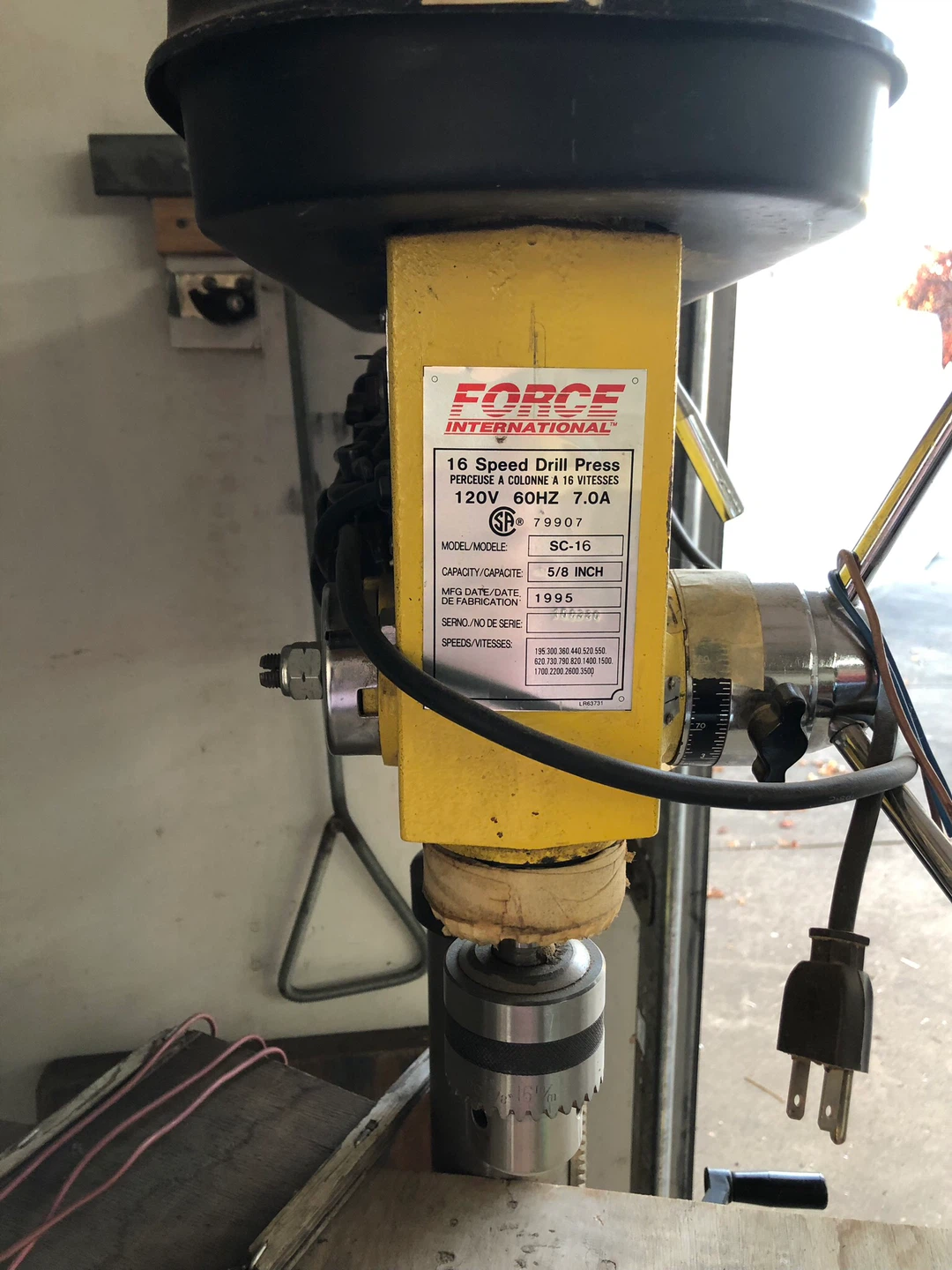 Drill Press- Force International SC-16, 16 speed