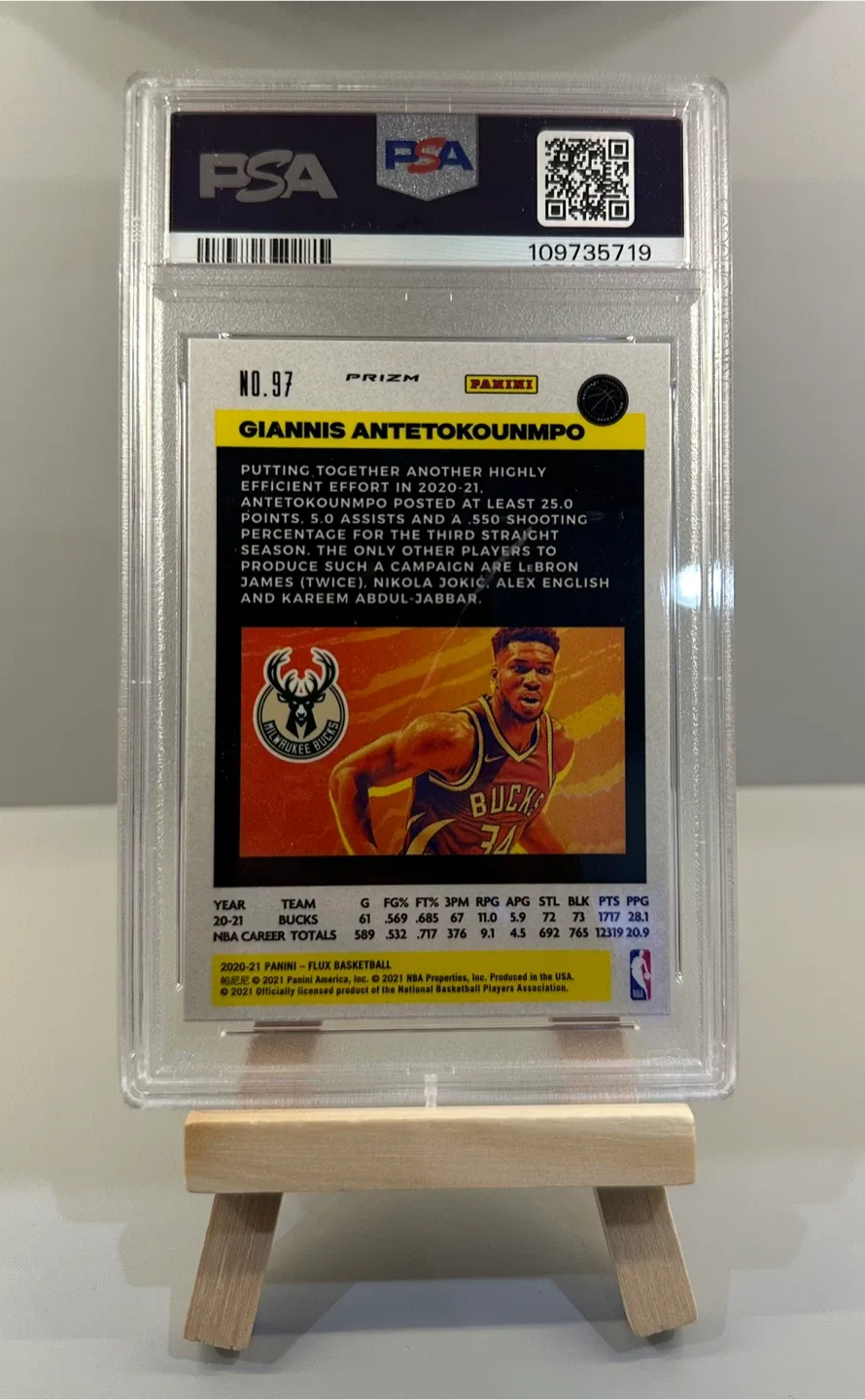 2020 Panini Flux Giannis Antetokounmpo PSA 10 image indicator(2)