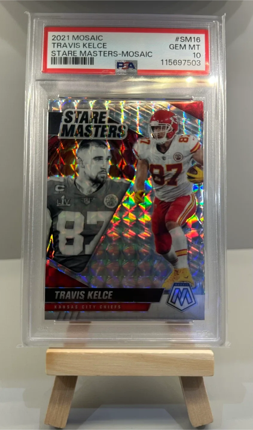 Travis Kelce 2021 Panini Prizm Stare Masters PSA 10