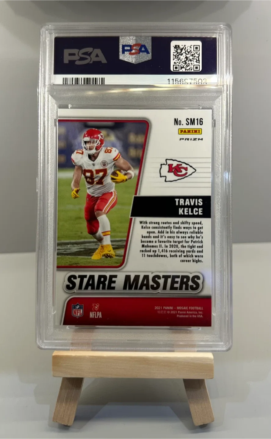 Travis Kelce 2021 Panini Prizm Stare Masters PSA 10 image indicator(2)