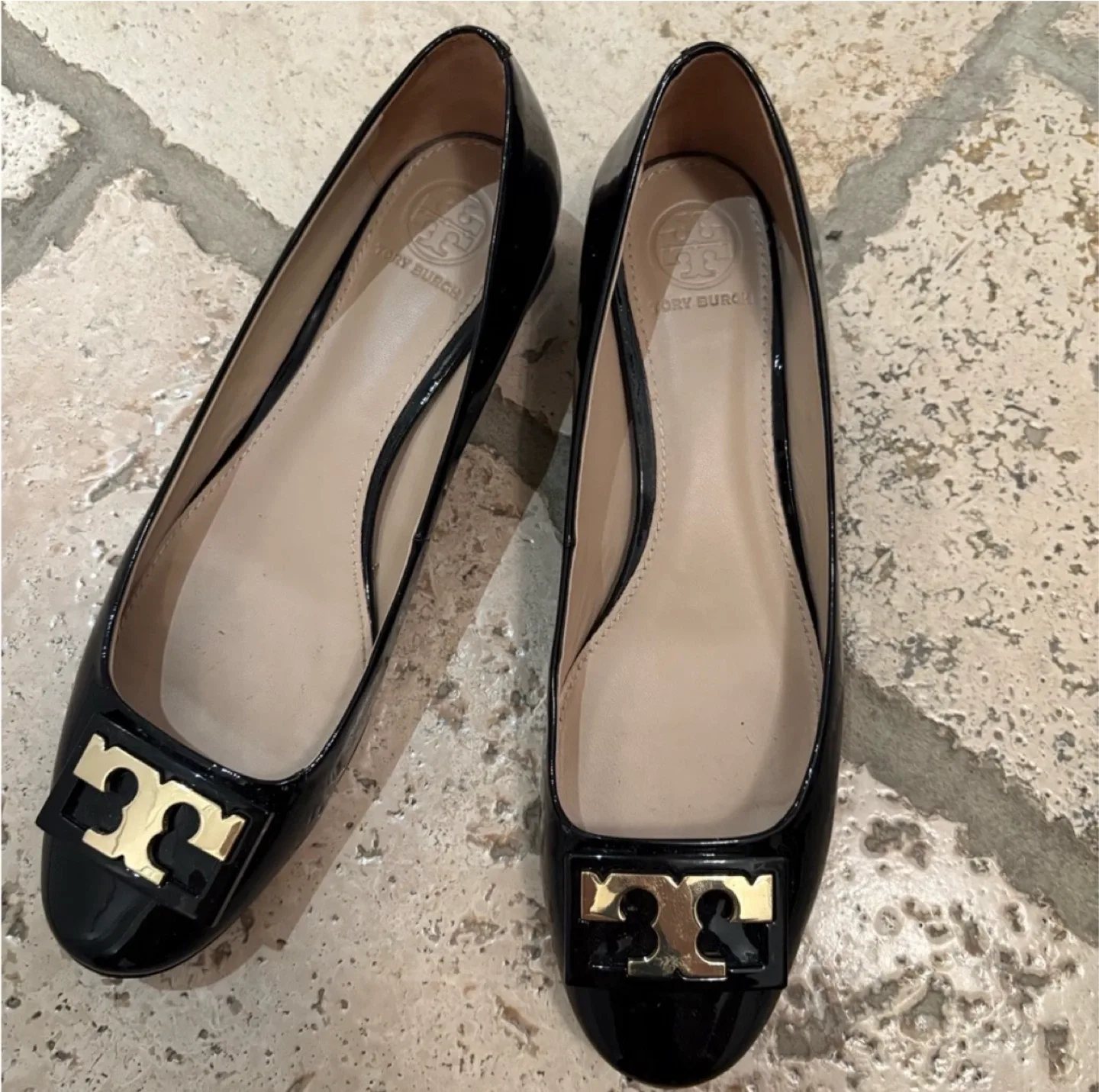 Tory Burch Black Patent Leather Flats