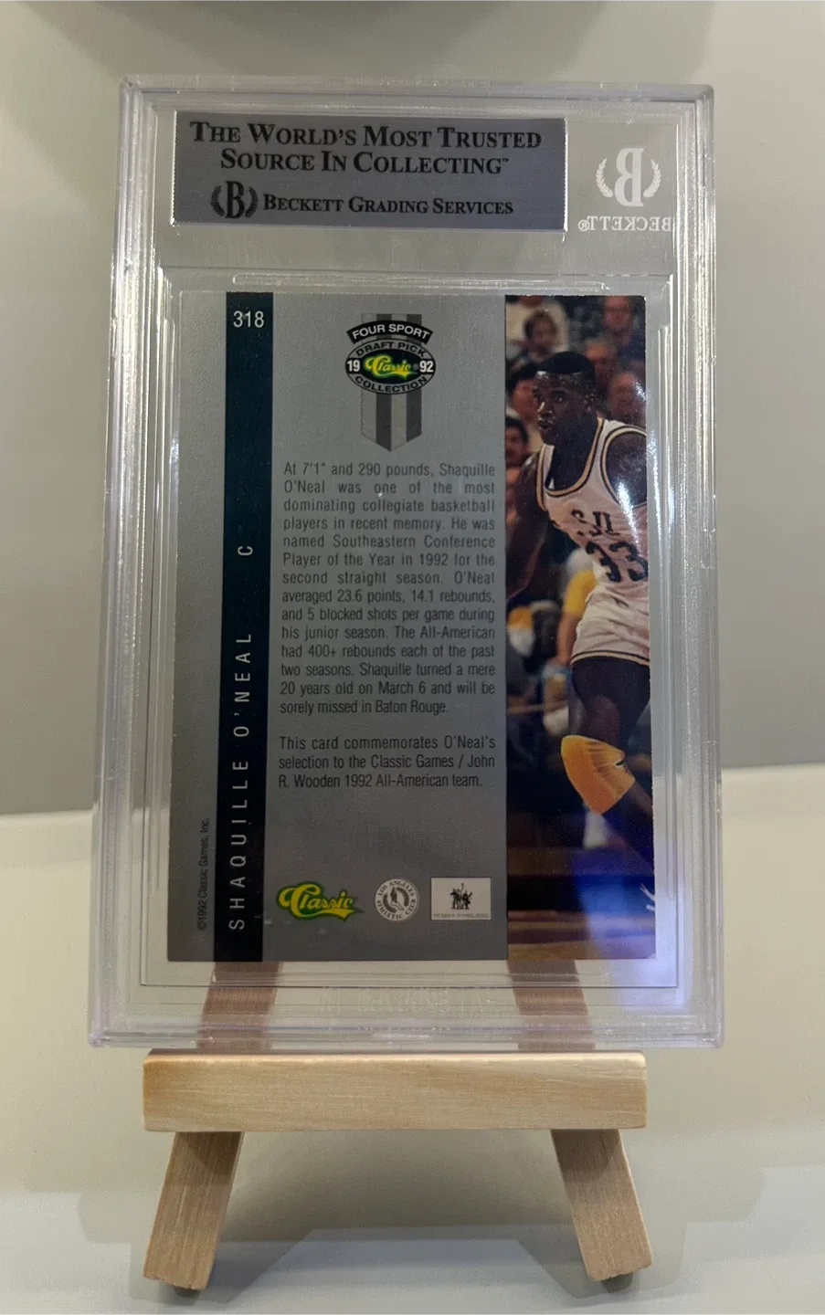 Shaquille O'Neal 1992 Classic Draft Picks Card image indicator(2)