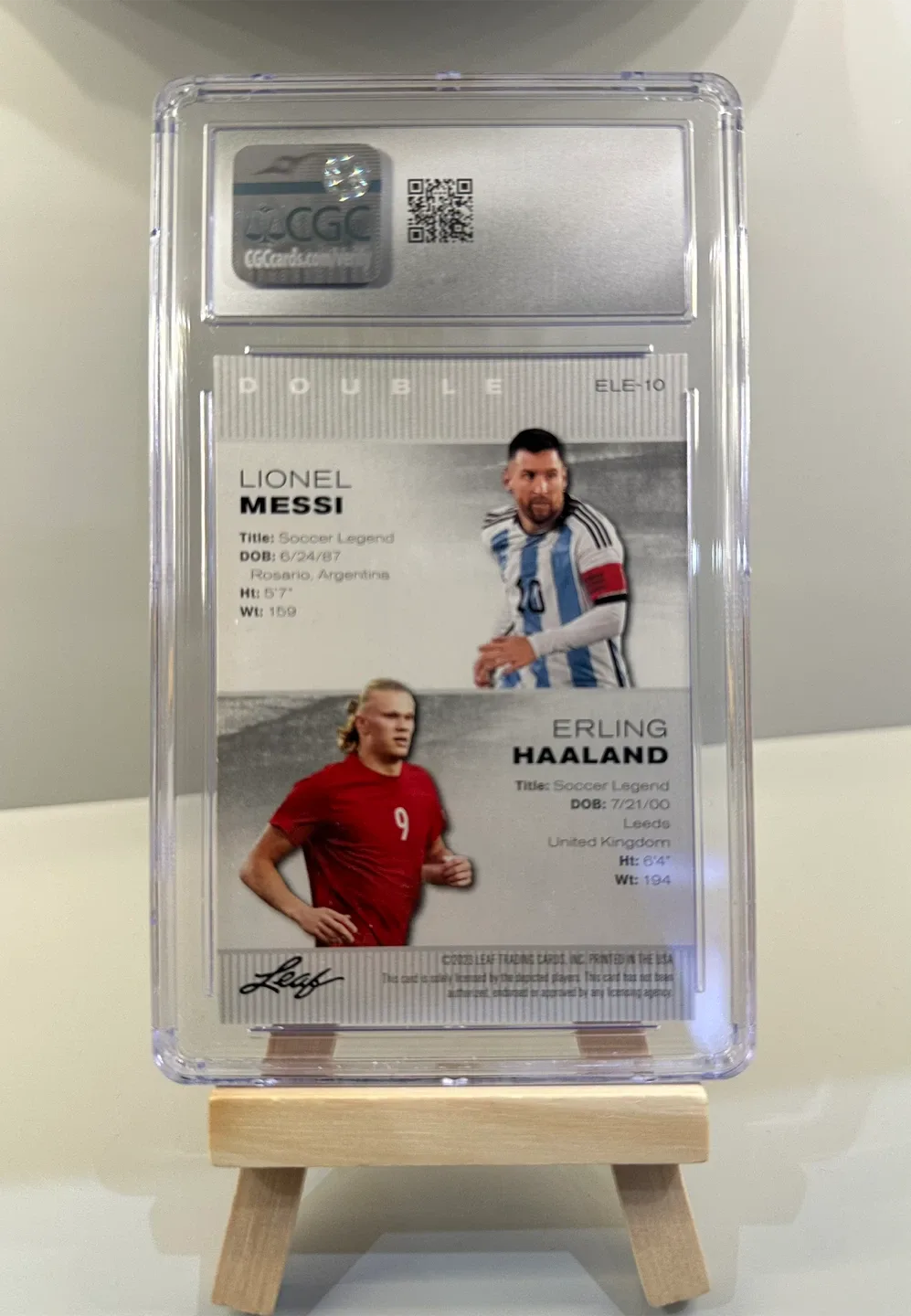 Leaf Exclusive Legends Edition Messi/Haaland Trading Card image indicator(2)