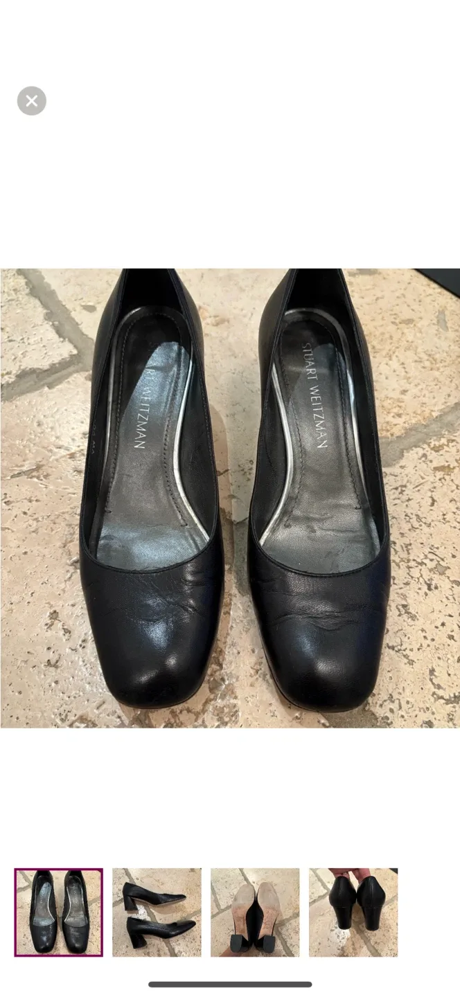 Stuart Weitzman Black Leather Pumps