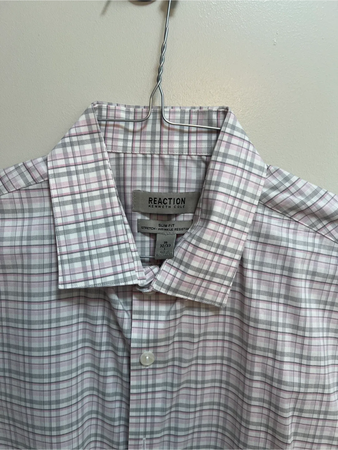 Reaction Kenneth Cole Plaid Dress Shirt - 16 32/33 thumbnail
