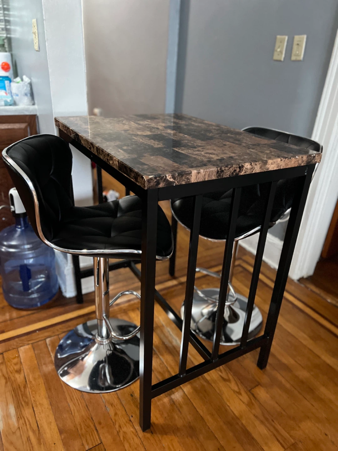 Bar Table Set with 2 Swivel Chairs - photo 2