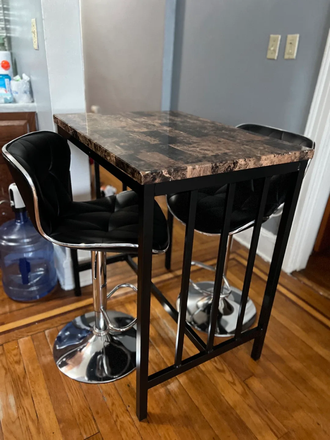 Bar Table Set with 2 Swivel Chairs image indicator(2)
