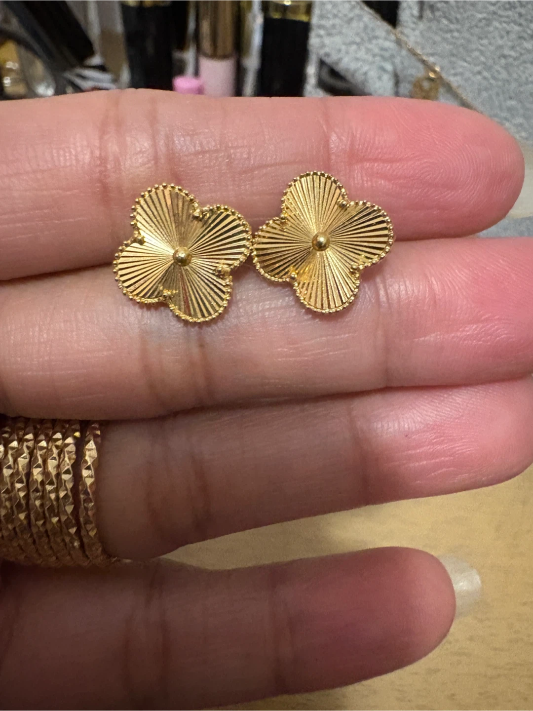 18K Real Gold Earrings - photo 4