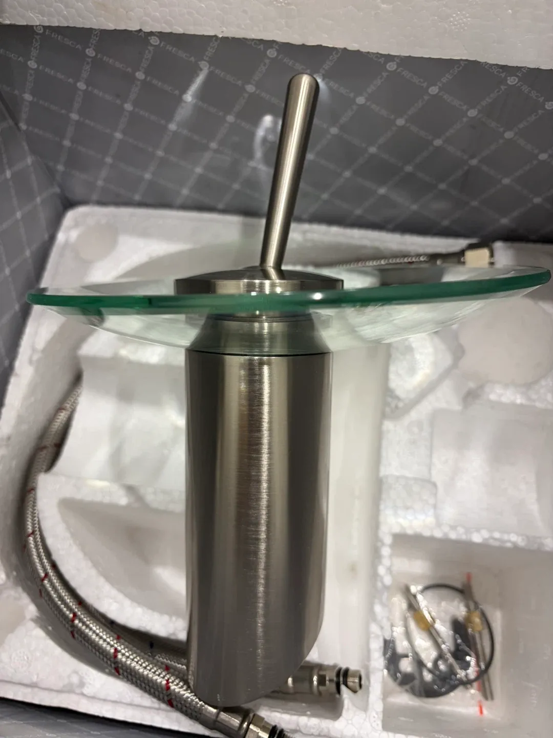 Bathroom Faucet: Fresca Waterfall Glass Faucet - New image indicator(2)