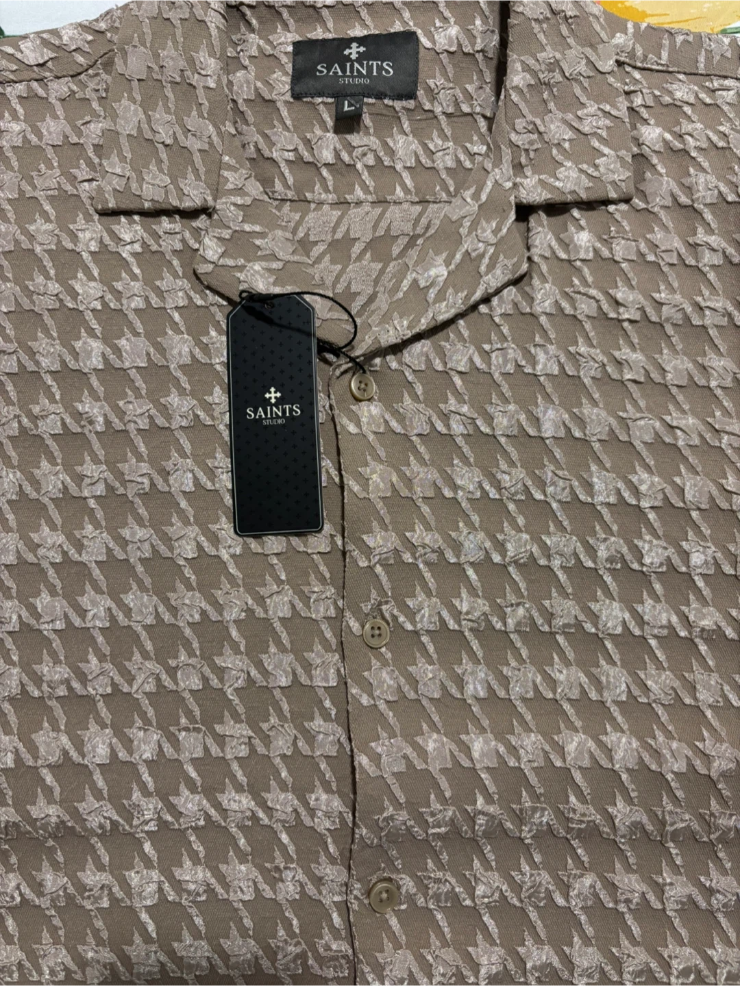 SAINTS STUDIO Houndstooth Shirt - Size L - photo 2