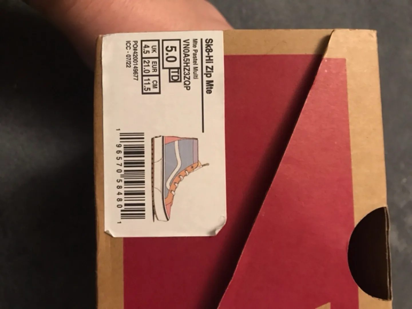 Vans Sk8-Hi Zip Mte Pastel Multi, Size 5 Toddler image indicator(2)