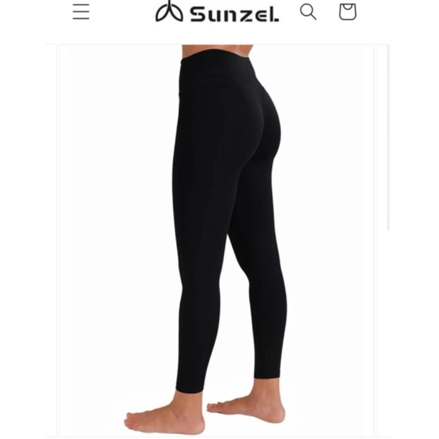 SUNZEL Black High Waisted Leggings Yoga Workout Pants Size M