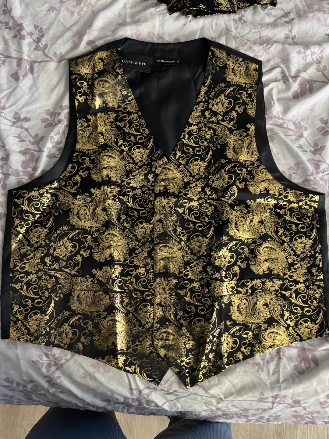 Barry Wang Black & Gold Vest Set - New thumbnail