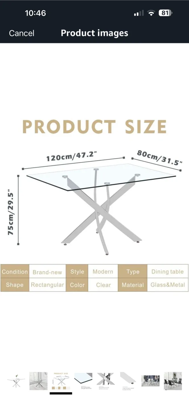 Glass & Metal Coffee table and side tables (3 Piece) image indicator(3)