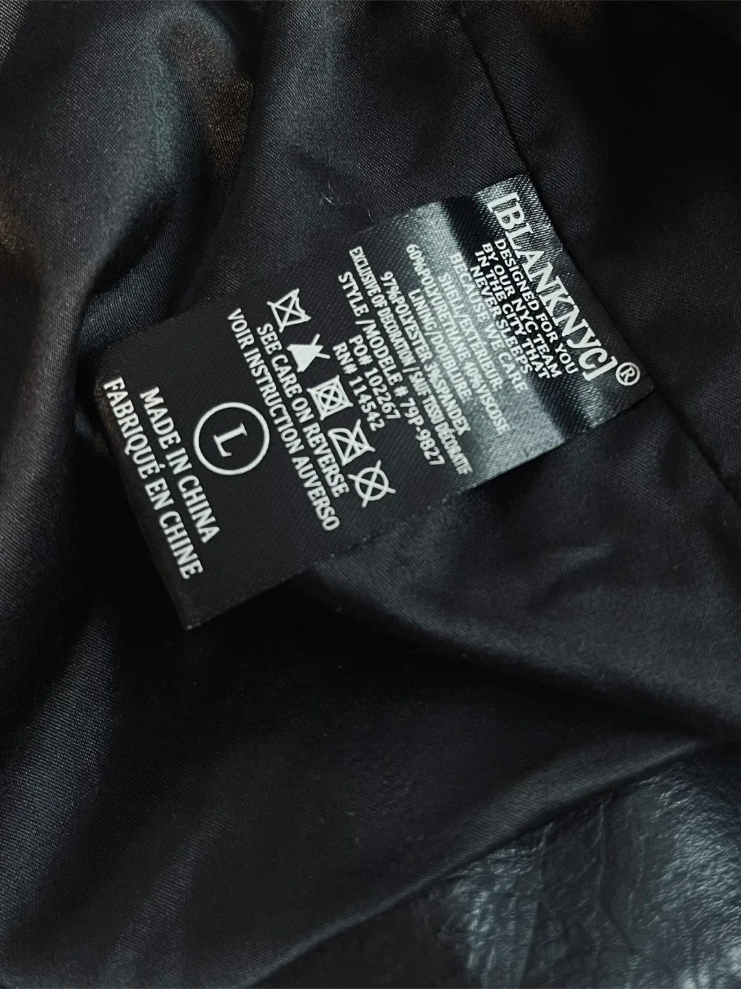 New BLANKNYC Faux Leather Moto Jacket – Size L image indicator(7)