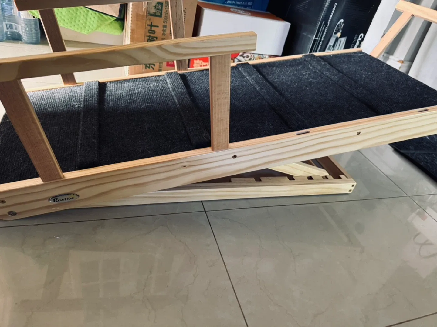 PawHut Dog Ramp, Foldable Wooden Stairs image indicator(3)