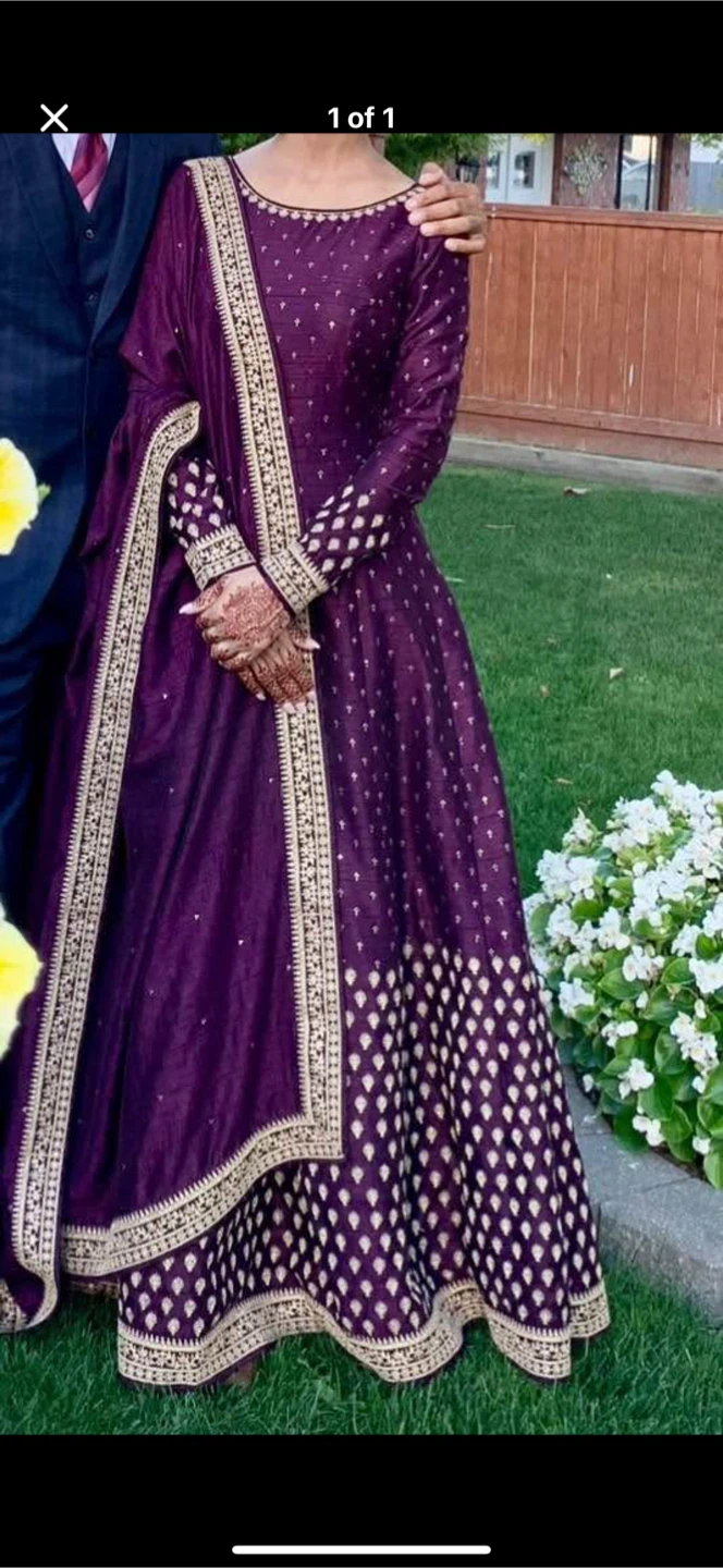 Purple Anarkali Dress with Dupatta