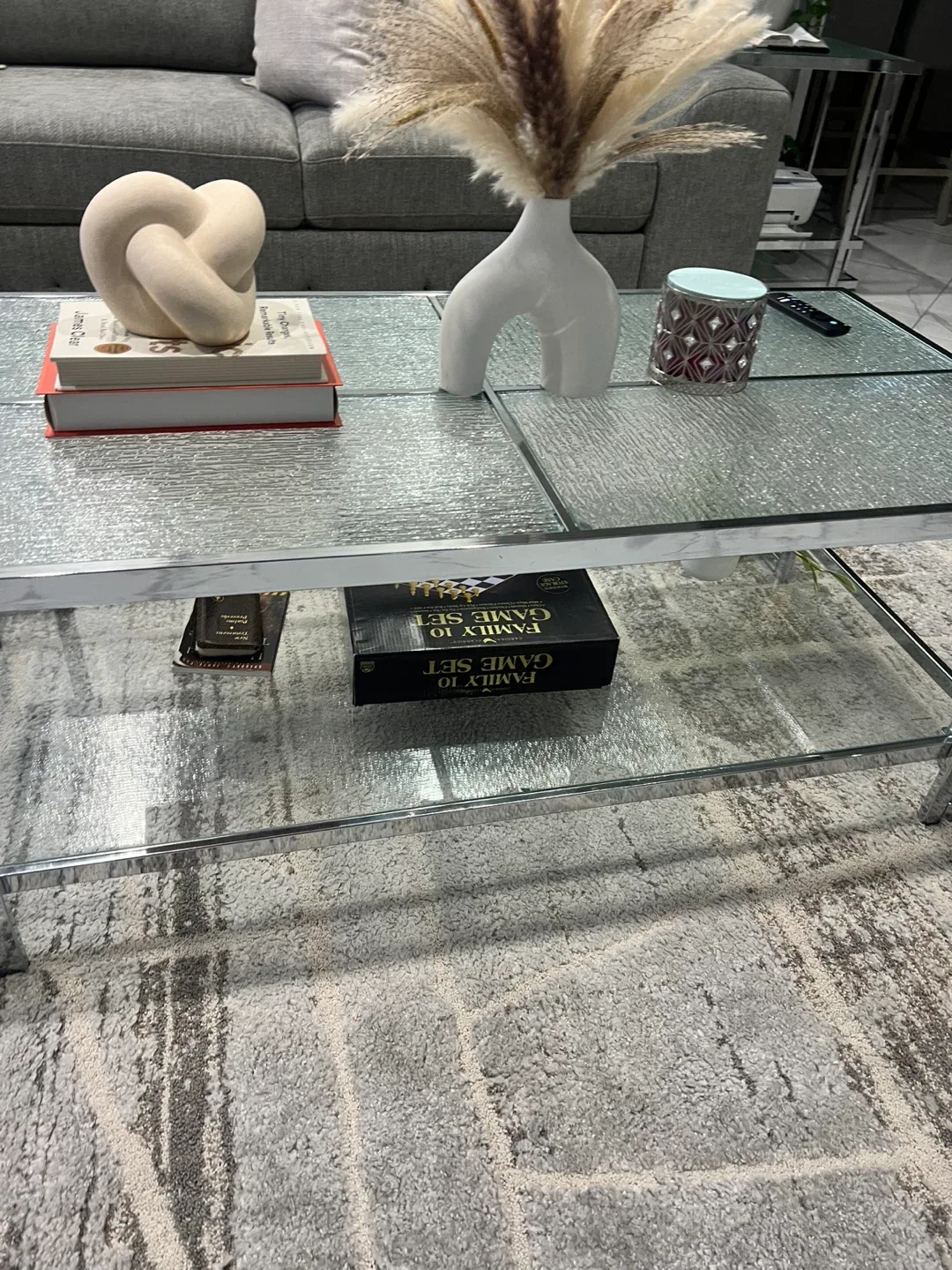 Glass Coffee Table with Chrome Frame image indicator(2)
