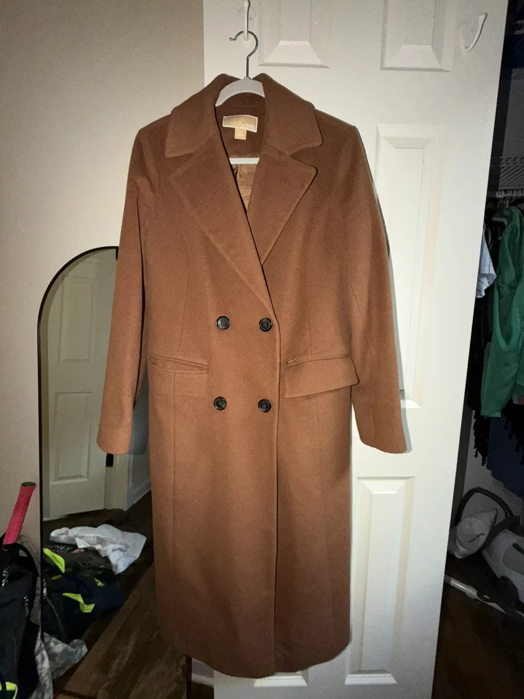 Michael Kors Brown Wool Blend Coat - Size M image indicator(2)