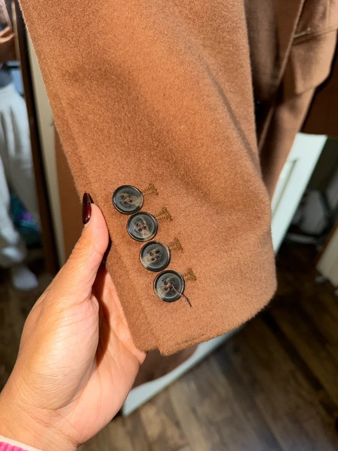 Michael Kors Brown Wool Blend Coat - Size M image indicator(5)