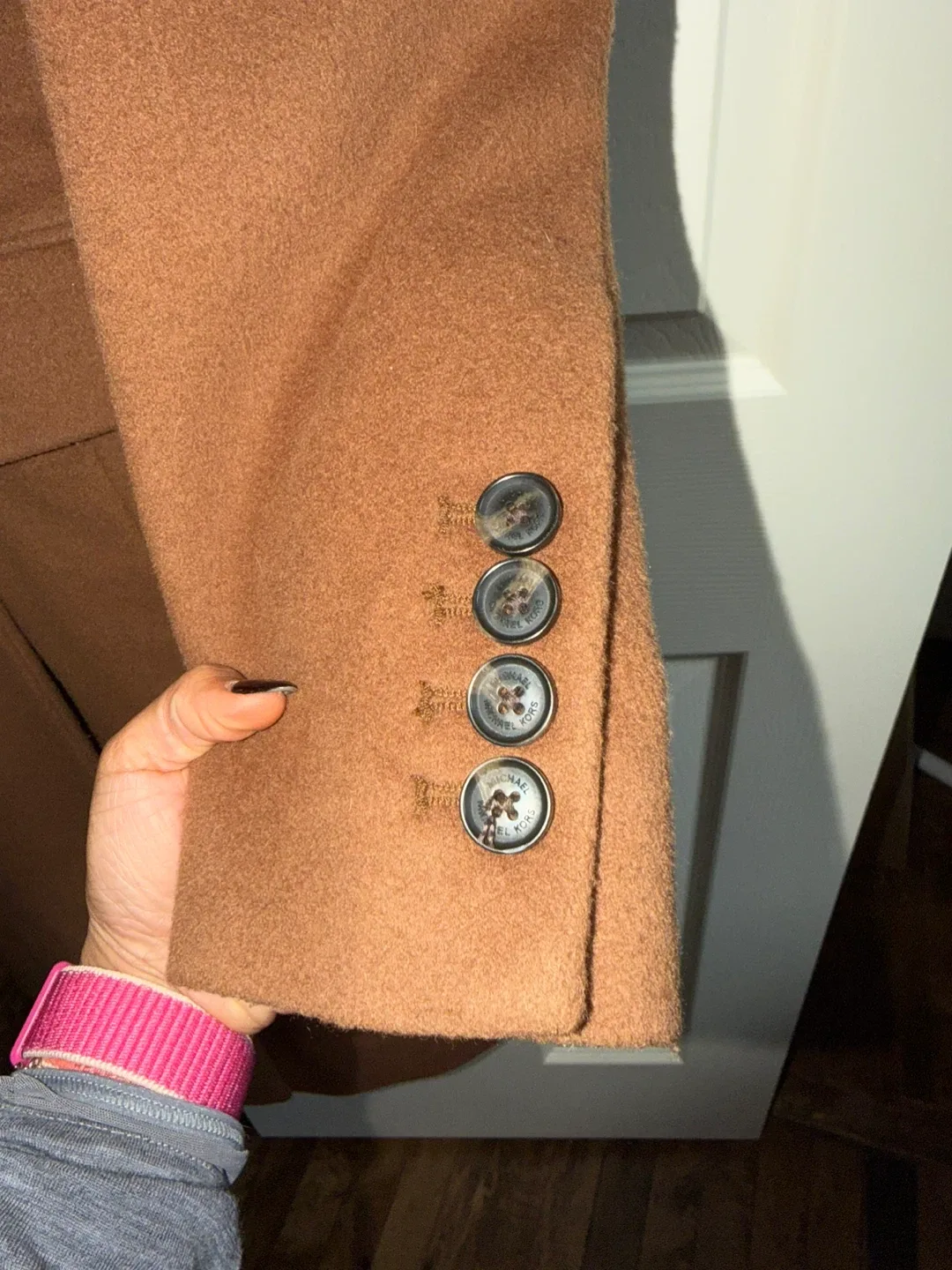 Michael Kors Brown Wool Blend Coat - Size M image indicator(6)