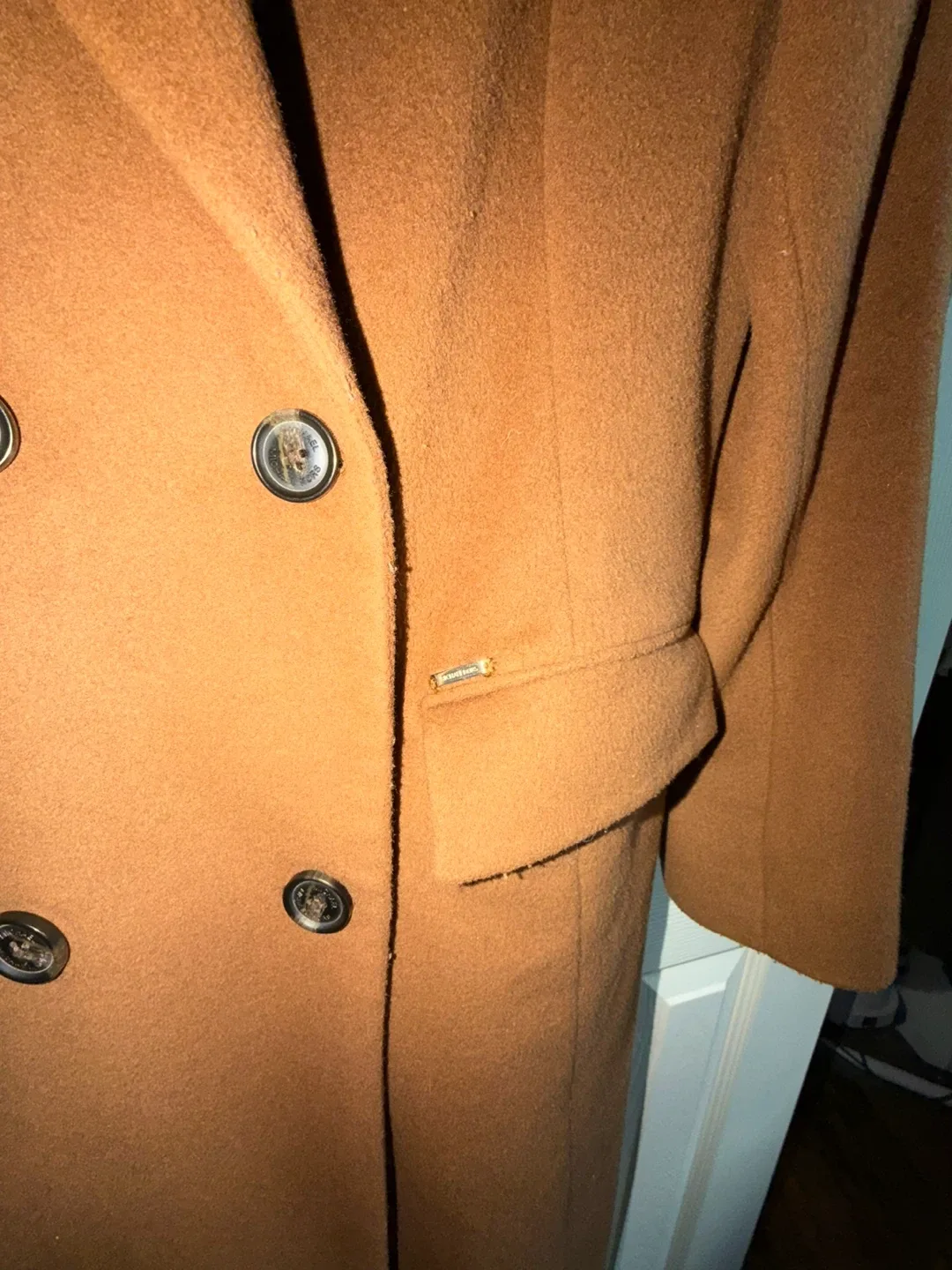 Michael Kors Brown Wool Blend Coat - Size M image indicator(4)