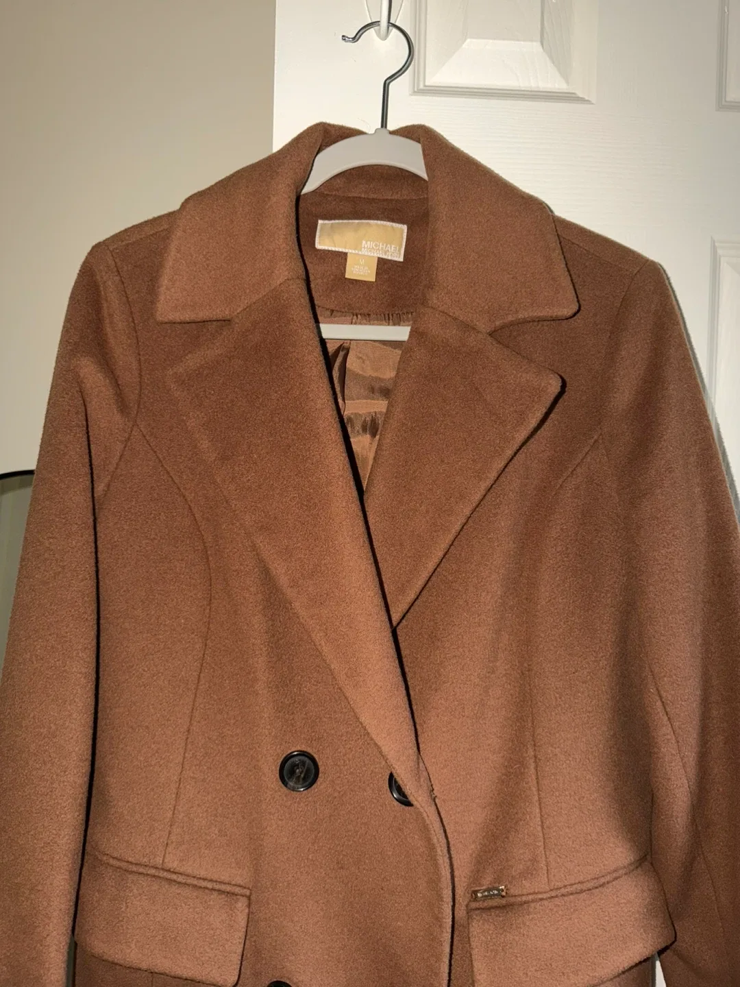 Michael Kors Brown Wool Blend Coat - Size M image indicator(7)