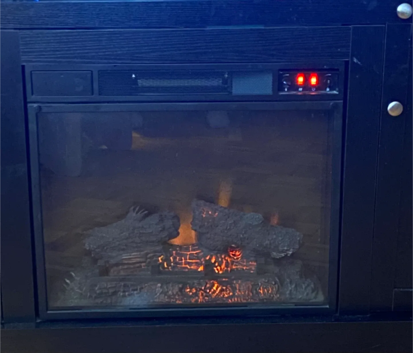 Corner Black Fireplace TV Stand image indicator(4)