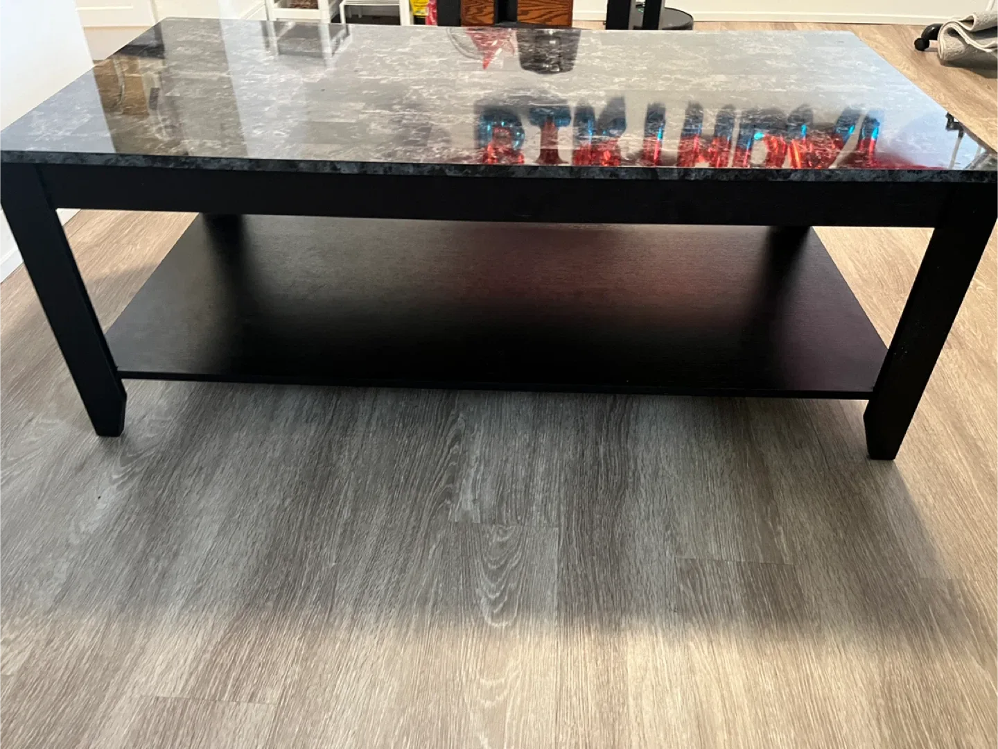 Black End Table with Marble-look Top 3nos image indicator(3)