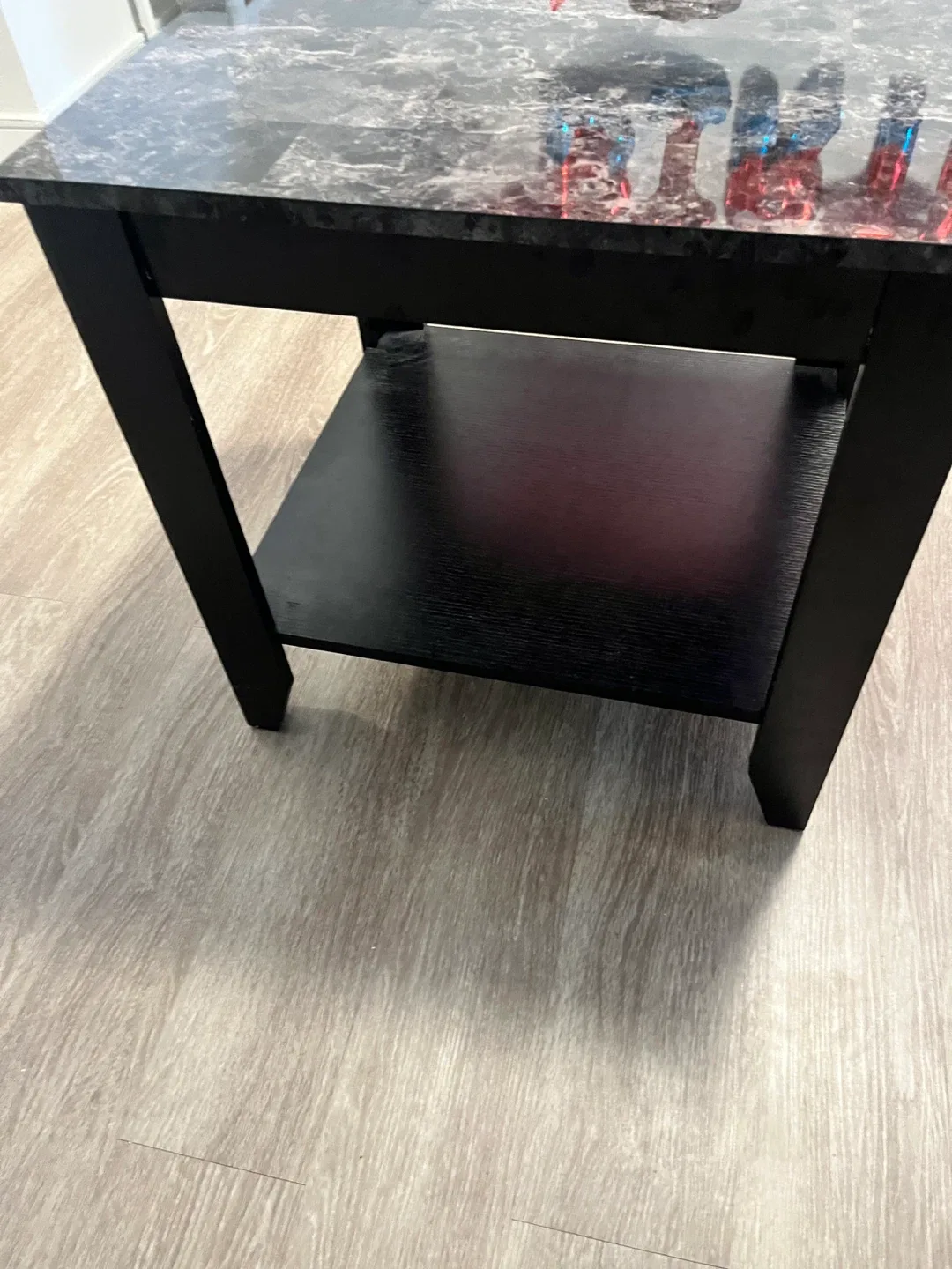 Black End Table with Marble-look Top 3nos image indicator(5)