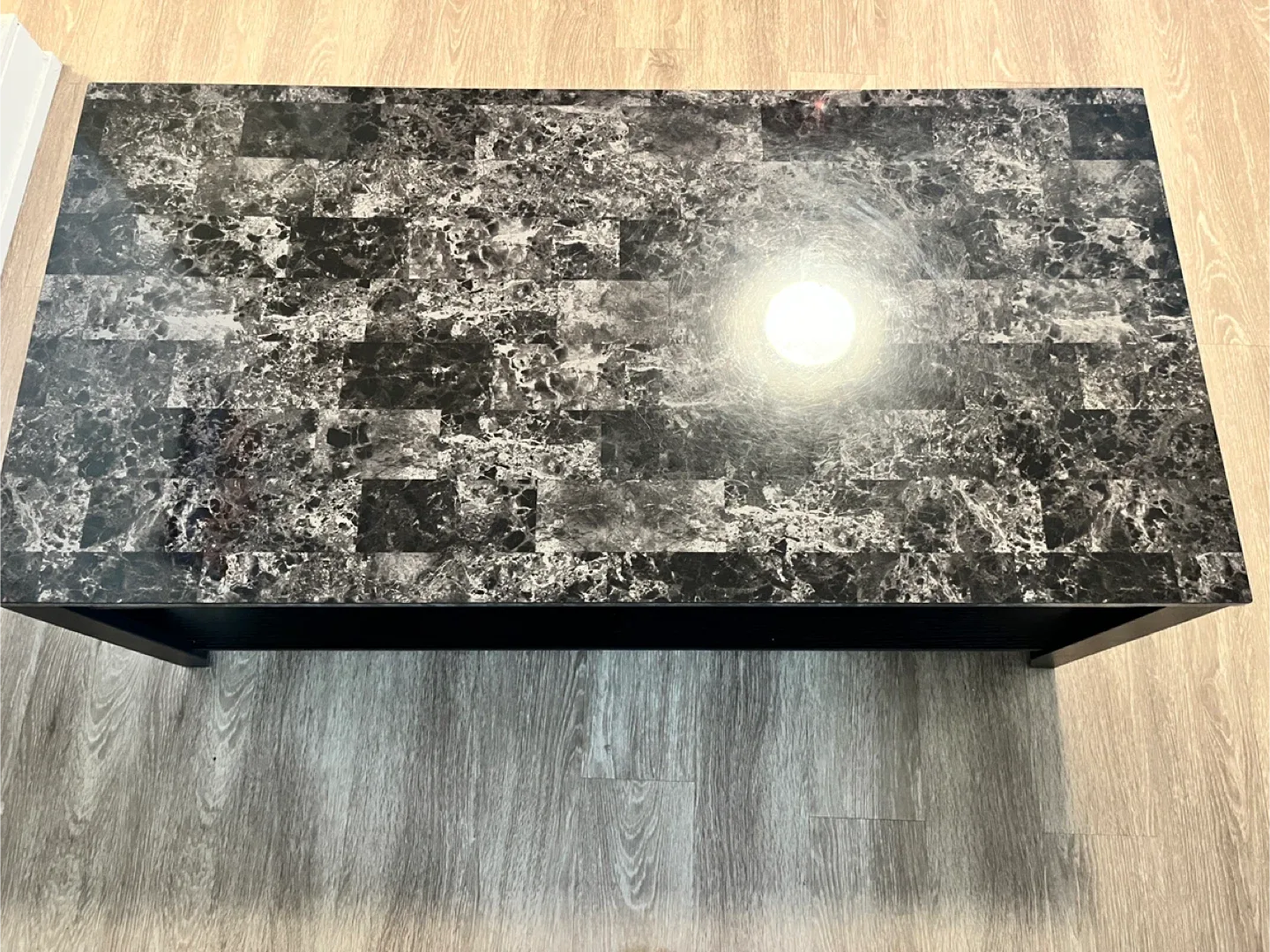 Black End Table with Marble-look Top 3nos image indicator(4)