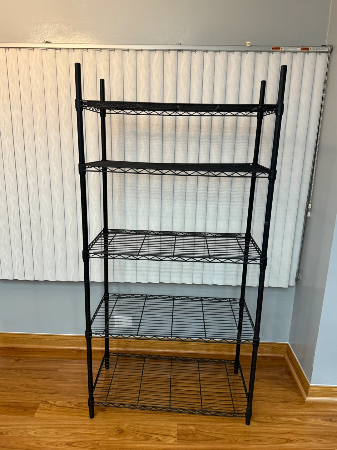 Black 5-Tier Wire Shelving Unit - photo 2